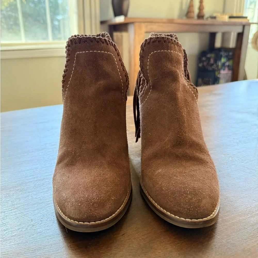 Fringe Suede Ankle Boots - Brown - Picture 2 of 6